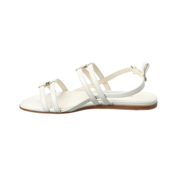 Ferragamo Typa Leather Sandal, White